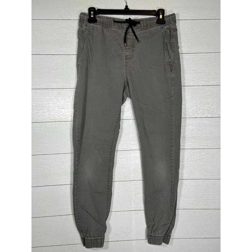 Levi Denizen Mens 28x27 Joggers Grey Pants Elastic Waist Drawstring Slim Taper